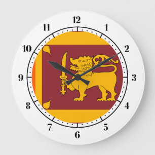 Grande Horloge Ronde Drapeau sri-lankais