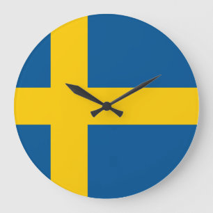 Grande Horloge Ronde Drapeau suédois