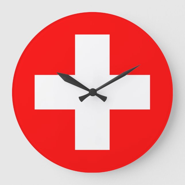 Grande Horloge Ronde Drapeau suisse (Recto)