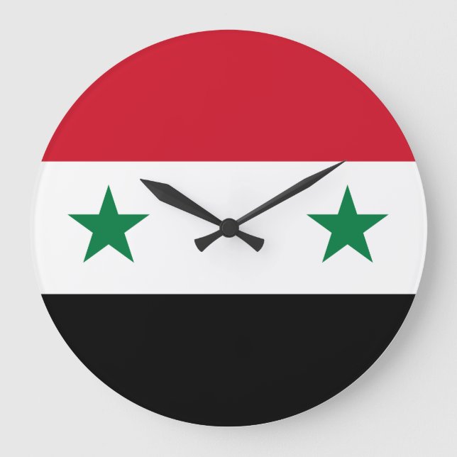 Grande Horloge Ronde Drapeau syrien (Recto)