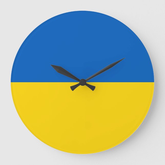 Grande Horloge Ronde Drapeau ukrainien (Recto)