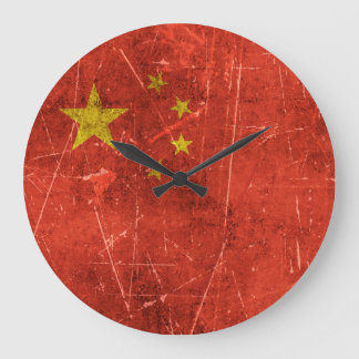 Grande Horloge Ronde Drapeau vintage de la Chine