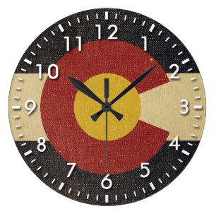 Grande Horloge Ronde Drapeau vintage d'état du Colorado