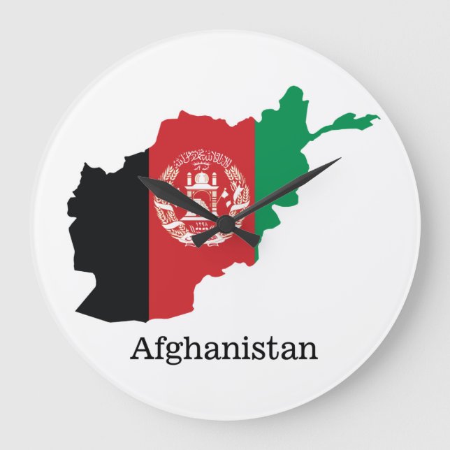 Grande Horloge Ronde Drapeaux et pays Afghanistan (Recto)