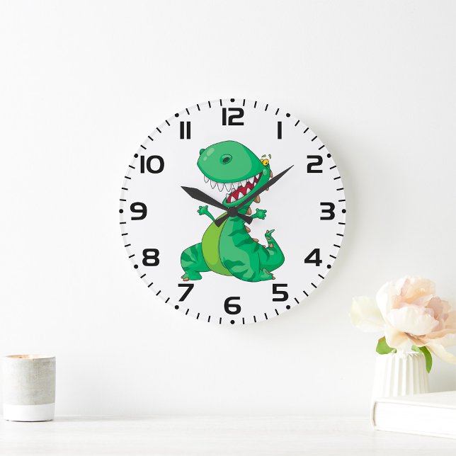 Grande Horloge Ronde Drôle Dinosaure Dinosaure Roaring T-Rex (Créateur téléchargé)