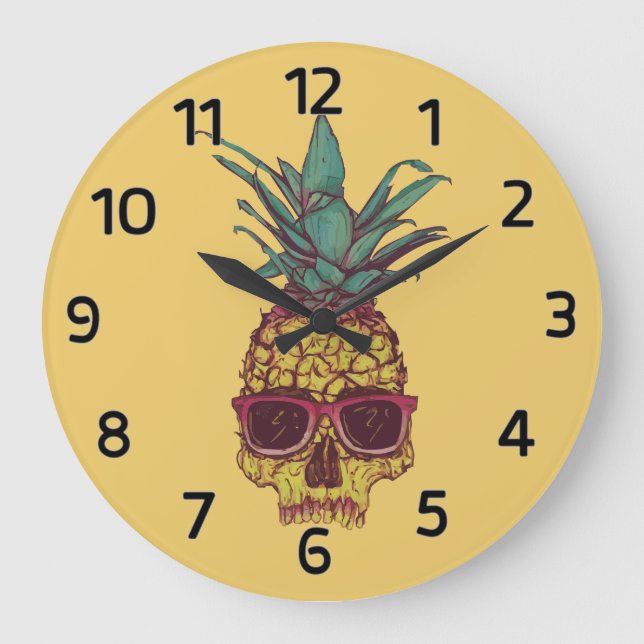 Grande Horloge Ronde Drôle Geek Cool Pineapple Punk (Recto)