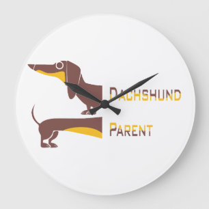 Grande Horloge Ronde Drôle mignon dachshund pour parent chien long