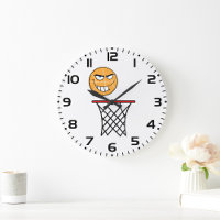 Drôle souriant Basketball visage Dunking