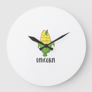 Grande Horloge Ronde Drôle Uni Maïs Licorne Amoureux de Maïs Agriculteu