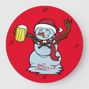 Grande Horloge Ronde Drunk Snowman Thunder_cove