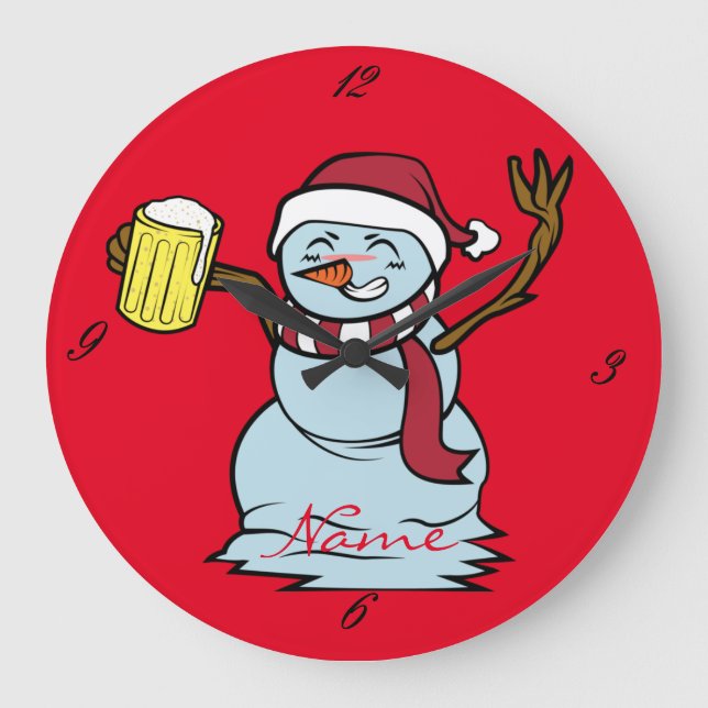 Grande Horloge Ronde Drunk Snowman Thunder_cove (Recto)