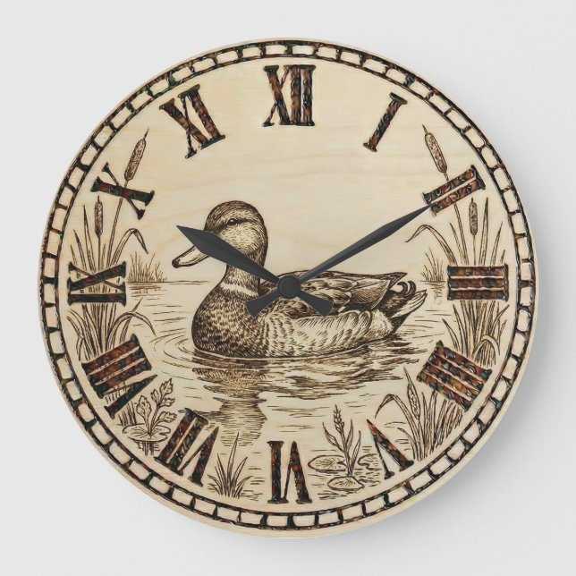 Grande Horloge Ronde Duck Pond Wall Clock  (Recto)