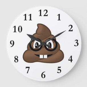 Grande Horloge Ronde Dunette nerd Emoji en verre