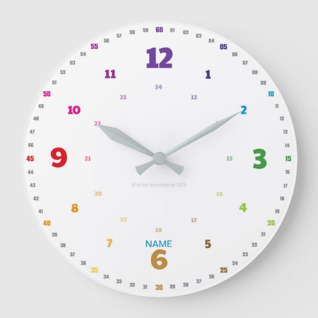 Grande Horloge Ronde EasyRead Lernuhr Montre pour enfants (Recto)