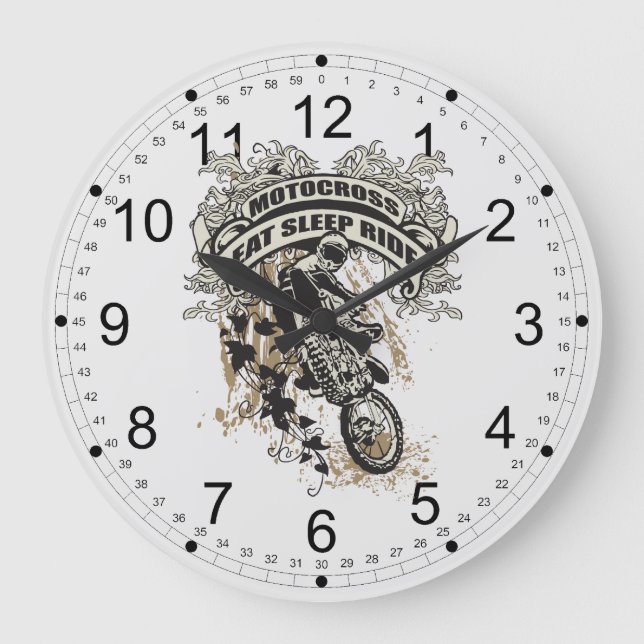 Grande Horloge Ronde Eat, Sleep, Ride Motocross (Recto)