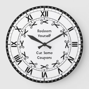 Grande Horloge Ronde Échangez-vous - Coupez quelques coupons Ciseaux am