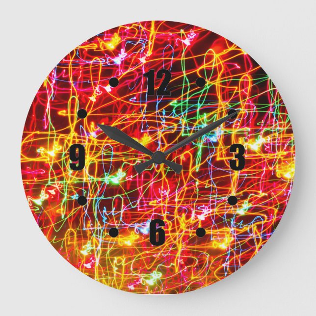 Grande Horloge Ronde Éclairages de néon en mouvement Éclairage des horl (Recto)