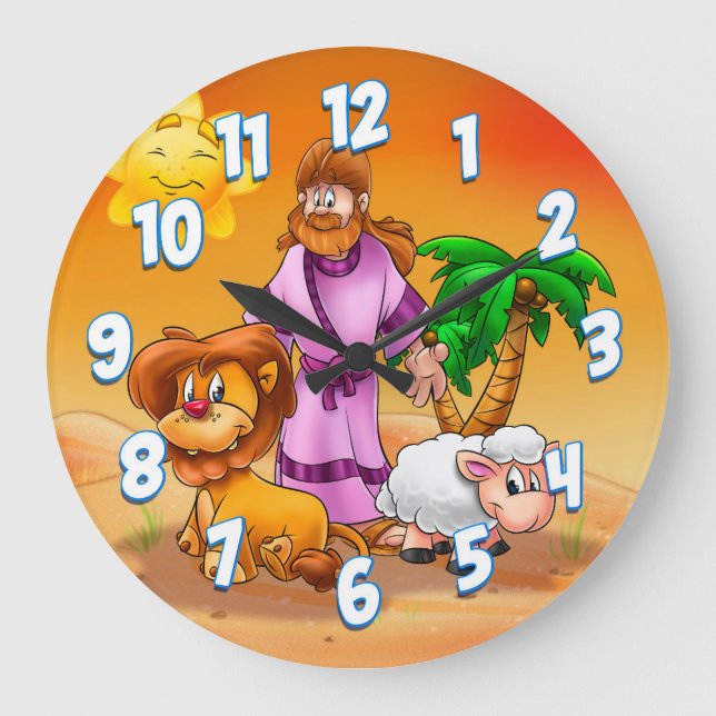 Grande Horloge Ronde Ecran mural de Jésus, salle pour enfants (Recto)