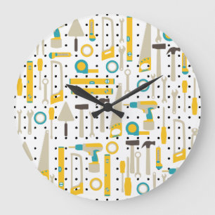 Grande Horloge Ronde Écran mural des outils de construction et de matér