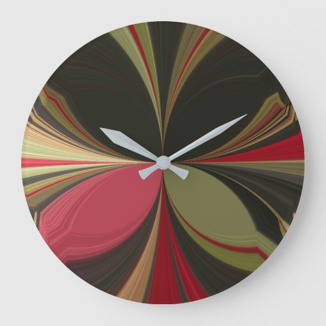 Grande Horloge Ronde Edgy Earth Kaleidoscope Art (Recto)