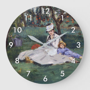 Grande Horloge Ronde Edouard Manet - La famille Monet dans leur jardin