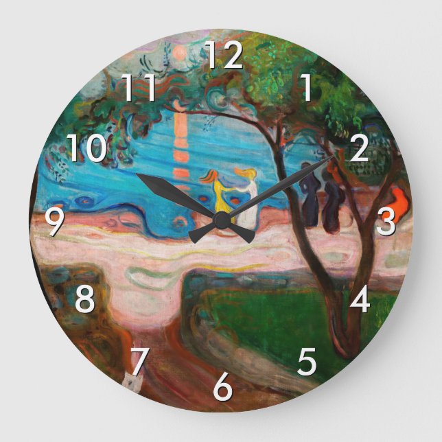 Grande Horloge Ronde Edvard Munch - Danse sur la plage (Recto)