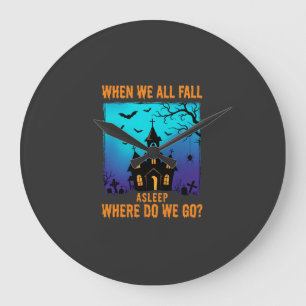 Grande Horloge Ronde Église ensorcelée d'Halloween Où allons-nous