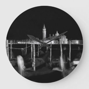 Grande Horloge Ronde Église San Giorgio Maggiore, gondolas à Venise