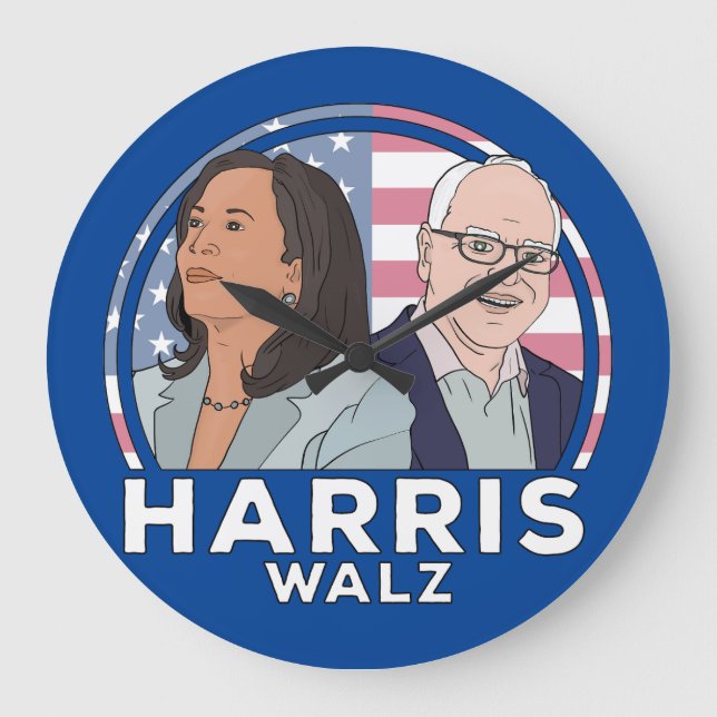 Grande Horloge Ronde Élection de Harris Walz (Recto)