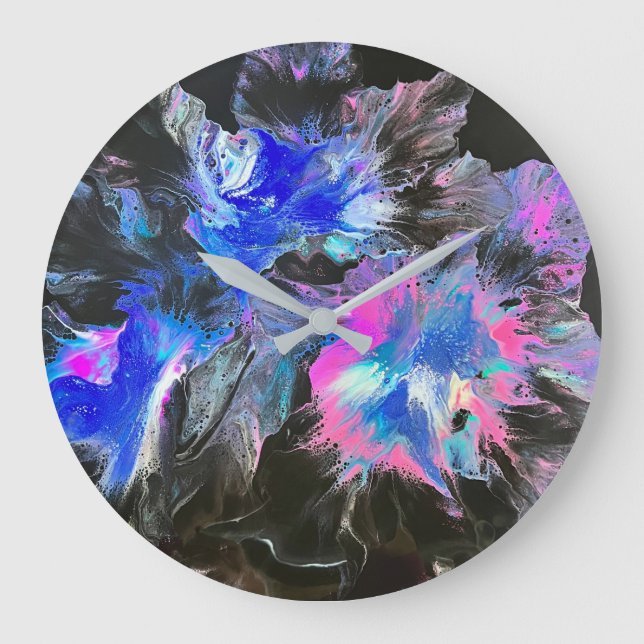 Grande Horloge Ronde Electric Bloom Abstract Clock (Recto)