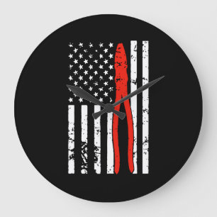 Grande Horloge Ronde Électricien avec le drapeau américain