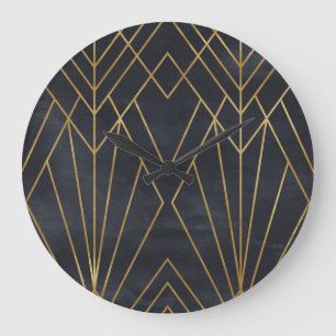 Grande Horloge Ronde Elégance Art Déco : Glamour géométrique