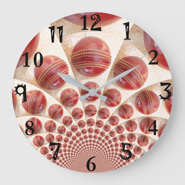 Grande Horloge Ronde Élégance infinie : Moments de cricket kaléidoscopi (Recto)