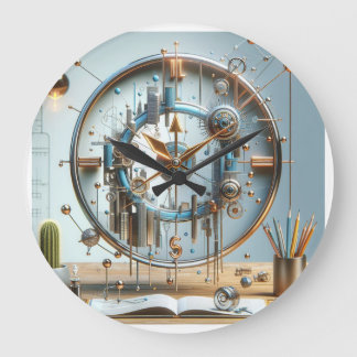 Grande Horloge Ronde Élégance intemporelle : capture de précision dans 