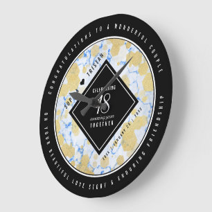 Grande Horloge Ronde Élégant 18ème anniversaire de Mariage de porcelain