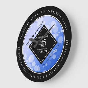 Grande Horloge Ronde Élégant 45e anniversaire de Mariage Sapphire
