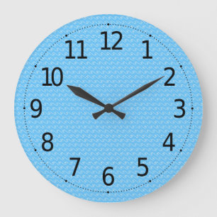 Grande Horloge Ronde Élégant Abstrait style japonais Vagues Motif  