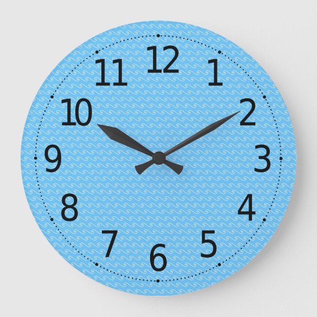 Grande Horloge Ronde Élégant Abstrait style japonais Vagues Motif | (Recto)