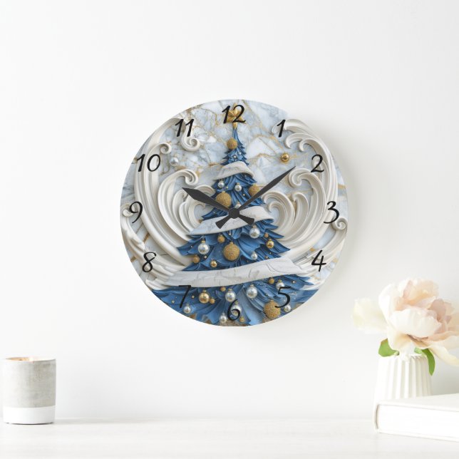 Grande Horloge Ronde Élégant arbre de Noël indien (Maison)