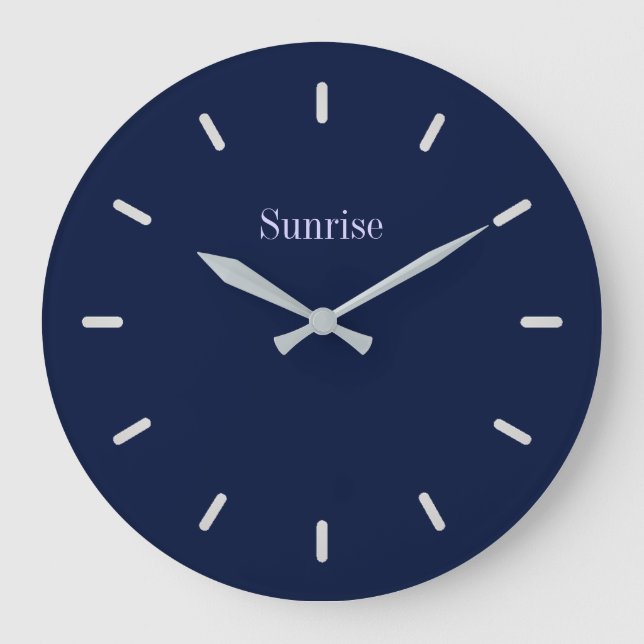 Grande Horloge Ronde Elégant bleu marine (Recto)