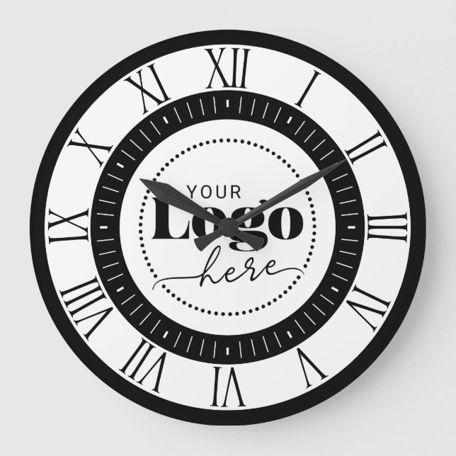 Grande Horloge Ronde Elegant Branded Your Logo Here (Recto)