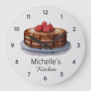 Grande Horloge Ronde Élégant chef pâtissier pâtissier pâtissier pâtissi