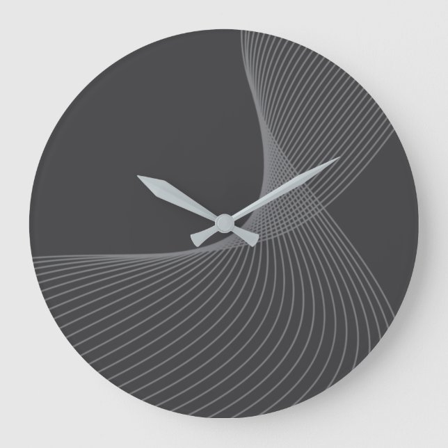 Grande Horloge Ronde Elégant, chic, simple, moderne motif graphique (Recto)
