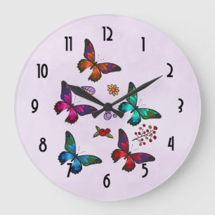 Grande Horloge Ronde Elegant Colorful
