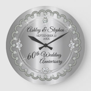 Grande Horloge Ronde Élégant jubilé de diamant 60e anniversaire de Mari