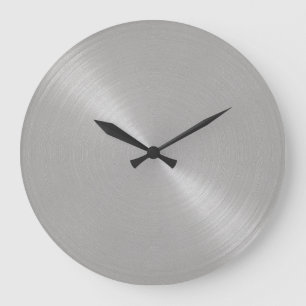 Grande Horloge Ronde Élégant look en acier inoxydable