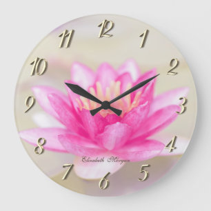 Grande Horloge Ronde Elegant Lotus, Bokeh yoga