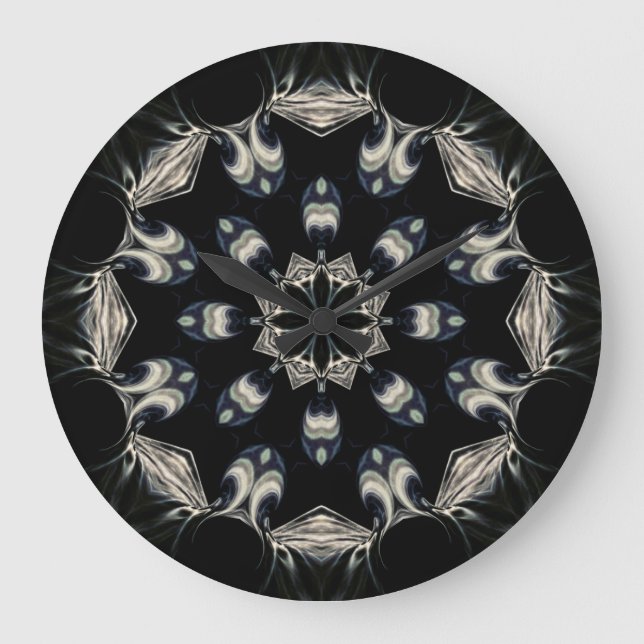 Grande Horloge Ronde Elégant Mandala (Recto)