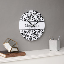 Elégant modèle noir & blanc français Damask
