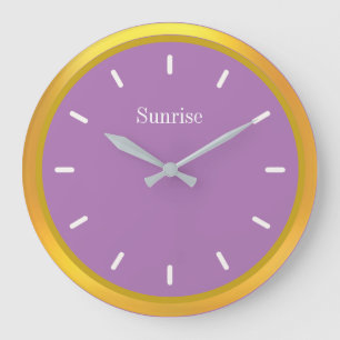 Grande Horloge Ronde Elégant or et violet